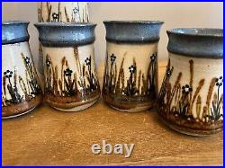 Art Pottery Frank Massarella Wine Decanter Set With 6 Cups California Ceramic