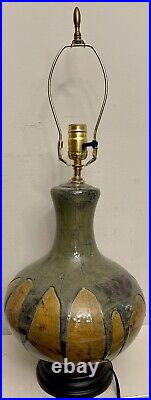 Art Pottery Glazed Ceramic Vase Jug Pot Table Lamp 26 Green Amber MSRP $389.95