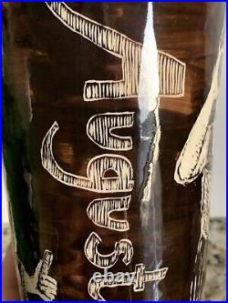 Art Pottery Sgraffito Drawing Plate&Vase Signed Janis Fisher Stoneware Ceramic