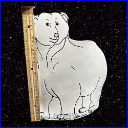Art Pottery Unique Polar Bear Double-sided Planter Vase Signed By Artist Large