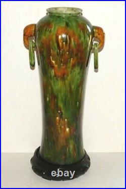 Art Pottery Vase Drip Glaze Santa Barbara 14 Handmade Ceramic Earth Tones