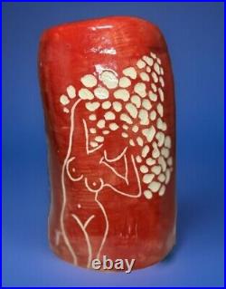 Art Studio Pottery Ceramic Mushroom Woman Nude Vase Cottagecore Feminist