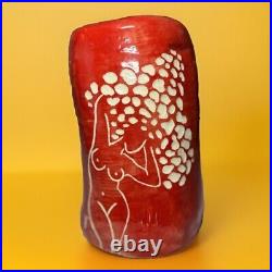 Art Studio Pottery Ceramic Mushroom Woman Nude Vase Cottagecore Feminist
