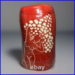 Art Studio Pottery Ceramic Mushroom Woman Nude Vase Cottagecore Feminist