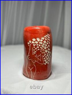 Art Studio Pottery Ceramic Mushroom Woman Nude Vase Cottagecore Feminist