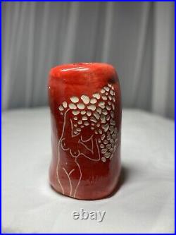 Art Studio Pottery Ceramic Mushroom Woman Nude Vase Cottagecore Feminist