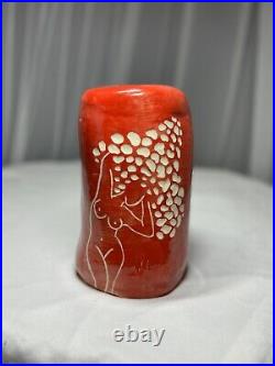 Art Studio Pottery Ceramic Mushroom Woman Nude Vase Cottagecore Feminist