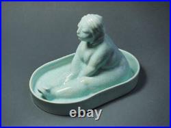 Art Studio Pottery Ceramic Nude Woman in Tab Bathing Sculpture Figurine Handmade