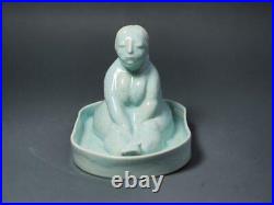 Art Studio Pottery Ceramic Nude Woman in Tab Bathing Sculpture Figurine Handmade