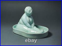 Art Studio Pottery Ceramic Nude Woman in Tab Bathing Sculpture Figurine Handmade