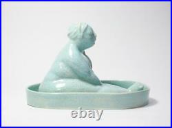 Art Studio Pottery Ceramic Nude Woman in Tab Bathing Sculpture Figurine Handmade