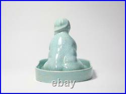 Art Studio Pottery Ceramic Nude Woman in Tab Bathing Sculpture Figurine Handmade