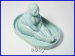 Art Studio Pottery Ceramic Nude Woman in Tab Bathing Sculpture Figurine Handmade