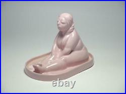 Art Studio Pottery Ceramic Nude Woman in Tab Bathing Sculpture Figurine Handmade