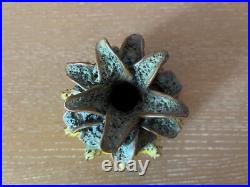 Art Studio Pottery Ceramic Prickly Pineapple Fruit Vase Candle Holder Sculpture