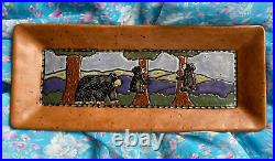 Art Studio Pottery Julie Calhoun-Roepnack Bears Tray Folk Art