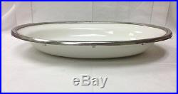 Arte Italica Tuscan Large Oval Serving Bowl #p5146 Pewter/white Ceramic Italy