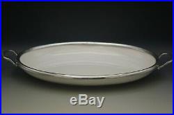 Arte Italica Tuscan White Ceramic With Pewter Huge Handled Platter 21