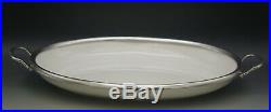 Arte Italica Tuscan White Ceramic With Pewter Huge Handled Platter 21