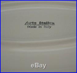 Arte Italica Tuscan White Ceramic With Pewter Huge Handled Platter 21