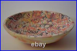 Artist Handmade Handpainted Ceramic Bowl with Meticulous Detail