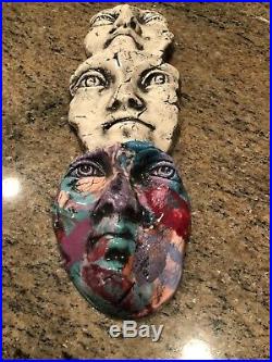 Artist Ritter CERAMiC POTTERY Hanging ART ILLUSiON 3D FACES WALL SCULPTURE
