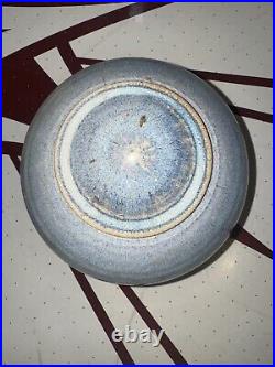 Asian Style Urn Imperial Form In Blue White Layered Glaze signed and dated
