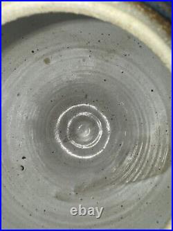Asian Style Urn Imperial Form In Blue White Layered Glaze signed and dated
