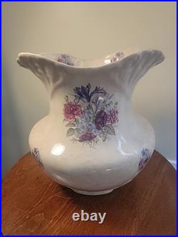 Athena Pottery Ceramic Set Ivory Purple with Flowers Design Athena Pottery Ceramic Set Ivory Purple with Flowers Design