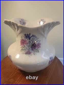 Athena Pottery Ceramic Set Ivory Purple with Flowers Design