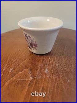 Athena Pottery Ceramic Set Ivory Purple with Flowers Design