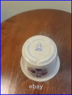 Athena Pottery Ceramic Set Ivory Purple with Flowers Design