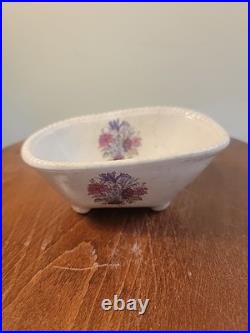 Athena Pottery Ceramic Set Ivory Purple with Flowers Design