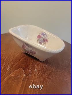 Athena Pottery Ceramic Set Ivory Purple with Flowers Design