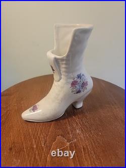 Athena Pottery Ceramic Set Ivory Purple with Flowers Design