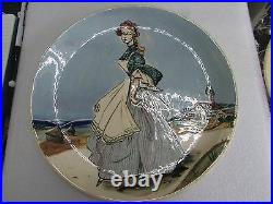 Australian Pottery Martin Boyd Hand Painted Lady Beach Plate Art Studio Ceramic