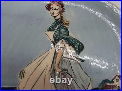 Australian Pottery Martin Boyd Hand Painted Lady Beach Plate Art Studio Ceramic