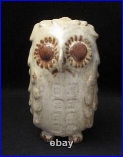 Australian Studio Pottery Signed Cynthia Mitchell Owl Figurine Sculpture #2