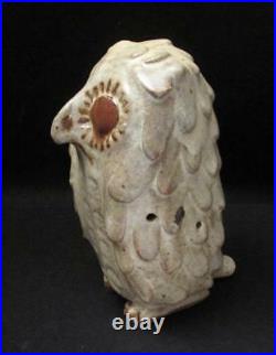 Australian Studio Pottery Signed Cynthia Mitchell Owl Figurine Sculpture #2