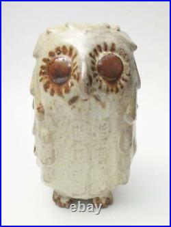 Australian Studio Pottery Signed Cynthia Mitchell Owl Figurine Sculpture #2