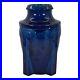 Awaji Japanese 1900-1910 Art Deco Pottery Four Buttressed Blue Ceramic Vase