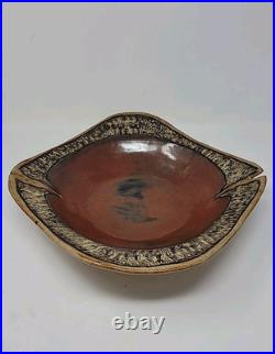 Beautiful Art Pottery Centerpiece Bowl Signed SP Vintage Dated 02