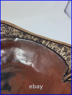Beautiful Art Pottery Centerpiece Bowl Signed SP Vintage Dated 02