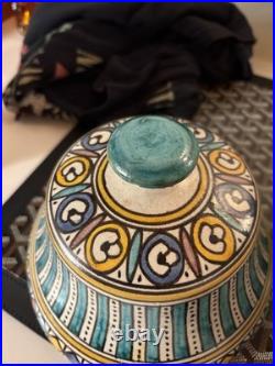 Beautiful Moroccan Pottery Singed Fes Arch