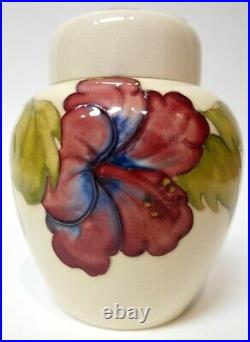 Beautiful Pair of Matching WALTER MOORCROFT Hibiscus Ginger Jars c