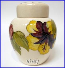 Beautiful Pair of Matching WALTER MOORCROFT Hibiscus Ginger Jars c