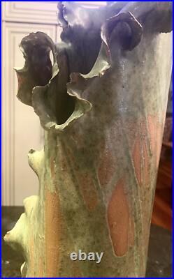 Beautiful Studio Art Pottery Ceramic Abstract Vase 19 In Signed Jam Beautiful Studio Art Pottery Ceramic Abstract Vase 19 In Signed Jam