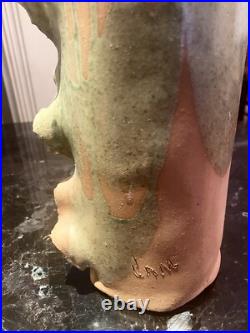 Beautiful Studio Art Pottery Ceramic Abstract Vase 19 In Signed Jam