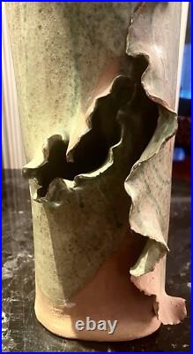 Beautiful Studio Art Pottery Ceramic Abstract Vase 19 In Signed Jam Beautiful Studio Art Pottery Ceramic Abstract Vase 19 In Signed Jam