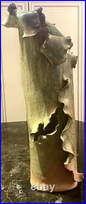 Beautiful Studio Art Pottery Ceramic Abstract Vase 19 In Signed Jam